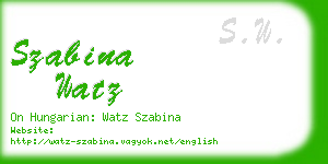 szabina watz business card